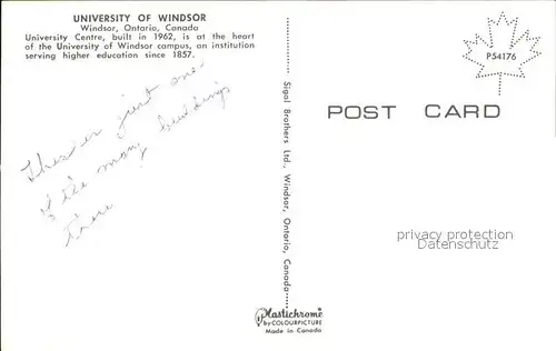 Windsor Ontario Universitaet Kat. Windsor