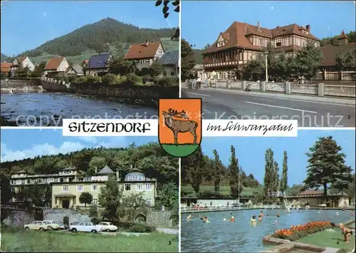 Sitzendorf Thueringen Schwarza Hotel Bergterrasse Zur Linde Schwimmbad Kat. Sitzendorf Schwarzatal