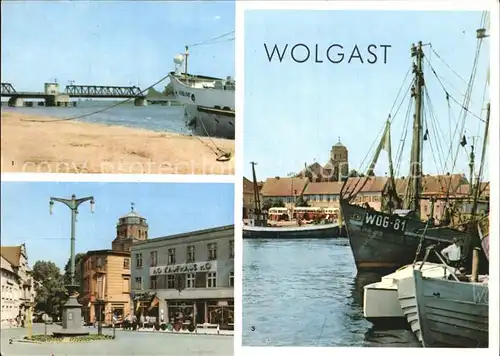 Wolgast Mecklenburg Vorpommern Dampferanlegestelle Platz der Jugend Hafen Kat. Wolgast