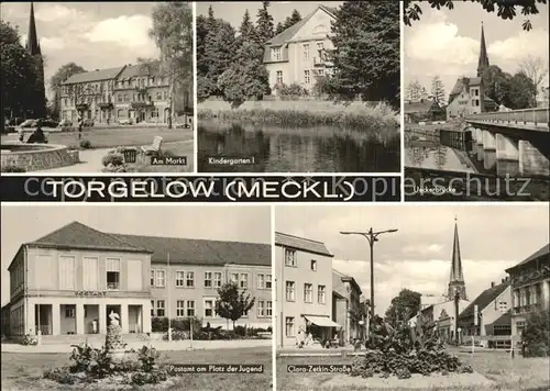 Torgelow Markt Kindergarten Ueckerbruecke Postamt  Kat. Torgelow