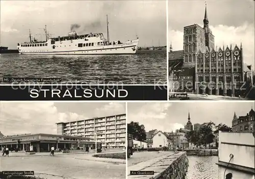 Stralsund Mecklenburg Vorpommern MS Deutsch Sowjetische Freundschaft Rathaus Querkanal Kat. Stralsund