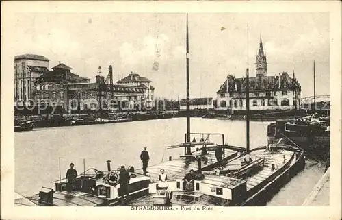 Strasbourg Alsace Port du Rhin Rheinhafen Frachtkahn Kat. Strasbourg