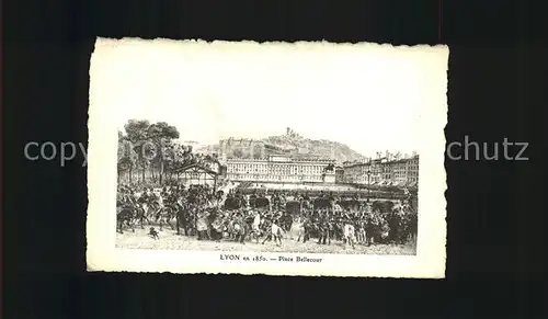 Lyon France en 1850 Place Bellecour Kuenstlerkarte Kat. Lyon