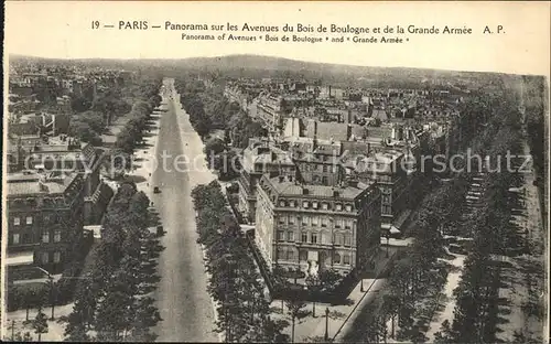 Paris Panorama sur les Avenues du Bois de Boulogne et de la Grande Armee Kat. Paris