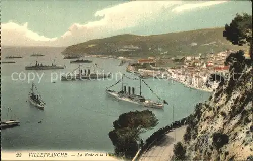 Villefranche sur Mer La Rade et la Ville Bateaux Kat. Villefranche sur Mer