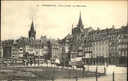 Strassburg Elsass Place Kleber avec Monument Kleberplatz Denkmal Kat. Strasbourg