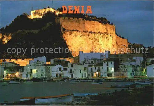 Denia Vista Nocturna del Castillo Kat. Alicante