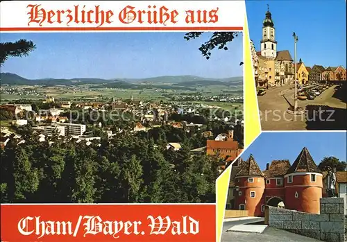 Cham Oberpfalz Panorama Kat. Cham