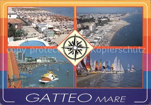 Gatteo A Mare Fliegeraufnahme Strand Tretboote Panorama  Kat. Italien