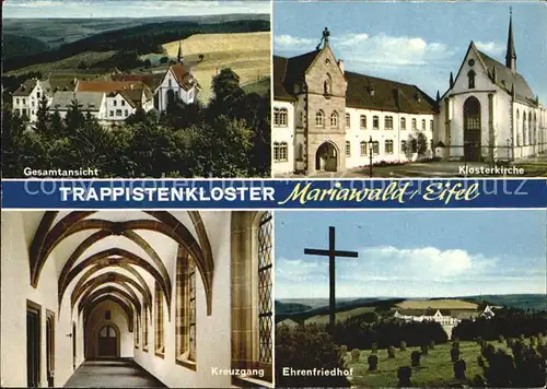 Heimbach Eifel Trappistenkloster Mariawald Kreuzgang Gesamtansicht Klosterkirche Ehrenfriedhof Kat. Heimbach