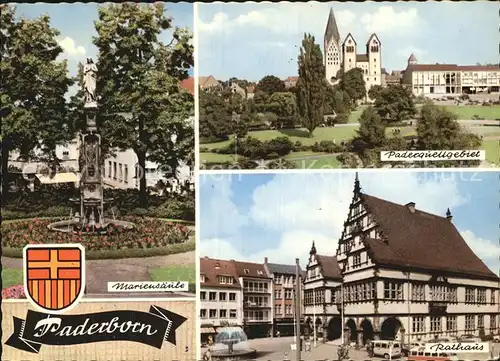 Paderborn Paderquellgebied Mariensaeule Rathaus Kat. Paderborn
