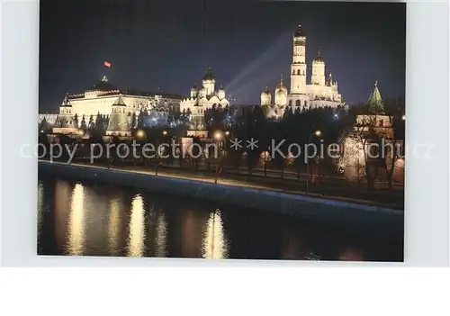 Moskau Kreml Nachtaufnahme Kat. Russische Foederation