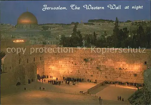 Jerusalem Yerushalayim The Western Wall at night Kat. Israel