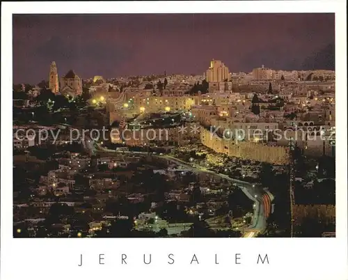 Jerusalem Yerushalayim bei Nacht Kat. Israel