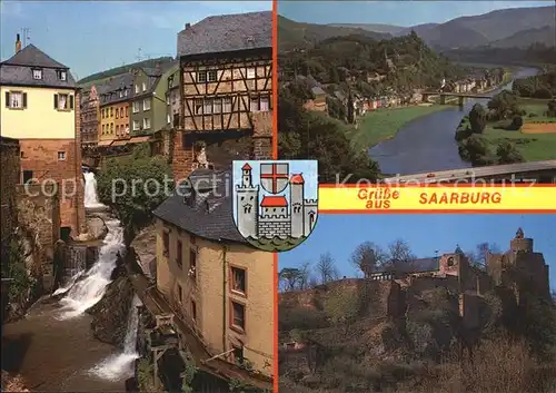 Saarburg Saar Wasserfall Saarpartie Schloss Kat. Saarburg