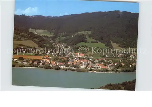 Aggsbach Panorama Blick ueber die Donau Fliegeraufnahme Kat. Aggsbach