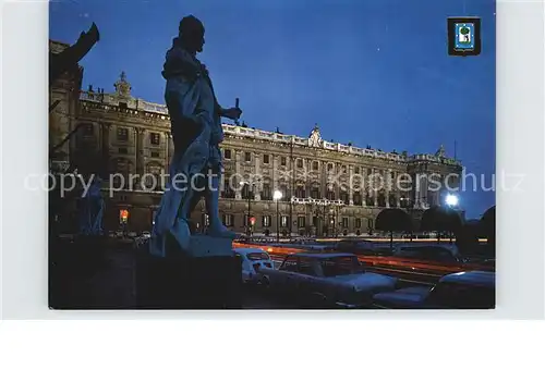 Madrid Spain Plaza de Oriente Palacio Real de noche Kat. Madrid