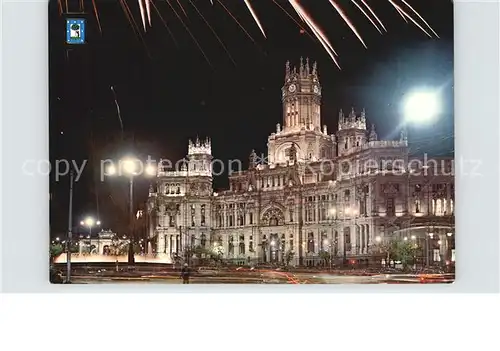 Madrid Spain Palacio de Comunicaciones vista nocturna Kat. Madrid