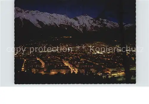 Innsbruck Panorama gegen Nordkette Nachtaufnahme Kat. Innsbruck