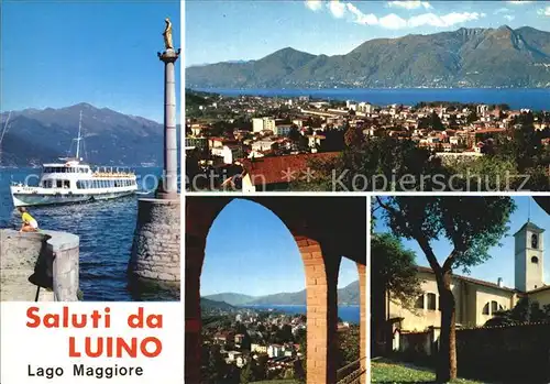 Luino Lago Maggiore Teilansicht Hafeneinfahrt Kirche Kat. Lago Maggiore