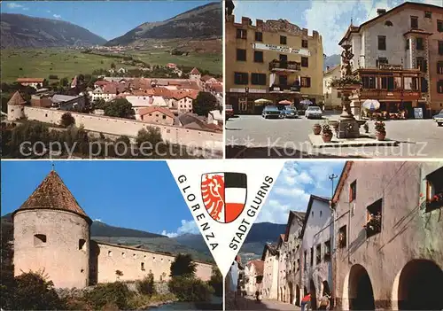 Glurns Teilansicht Burg Dorfplatz Kat. Italien