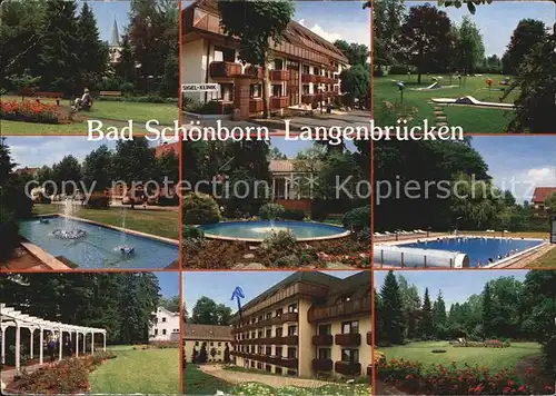 Bad Schoenborn Kurpark Sigel Klinik Minigolf Springbrunnen Schwimmbad Arkaden Sanatorium Kat. Bad Schoenborn