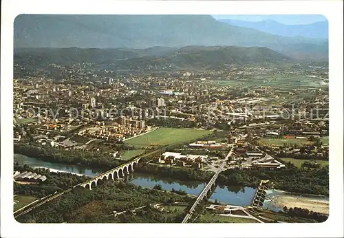 Gorizia Goerz Panorama aereo e fiume Isonzo / Gorizia /