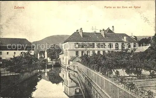 Zabern Saverne Partie an der Zorn mit Spital