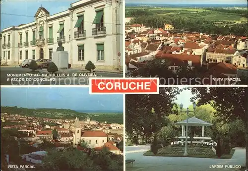 Ribatejo Coruche Monumento ao Major Luis Vista parcial Jardim Publico