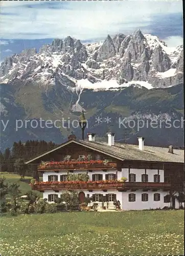 St Johann Tirol Bauernhof mit Wildem Kaiser Kat. St. Johann in Tirol