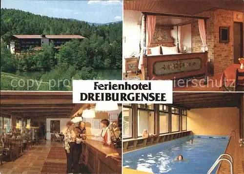 Tittling Ferienhotel Dreiburgensee Zimmer Gastraum Hallenbad Kat. Tittling