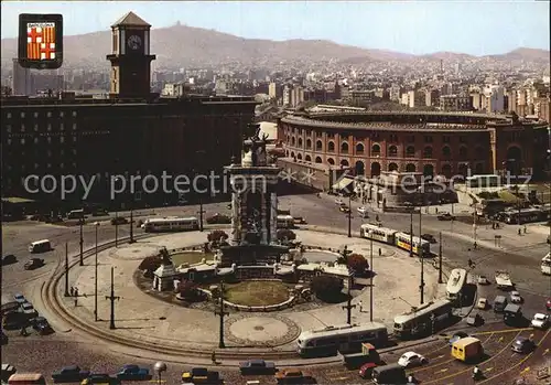 Barcelona Cataluna Plaza de Espana al fondo Plaza de Toros Arenas Kat. Barcelona