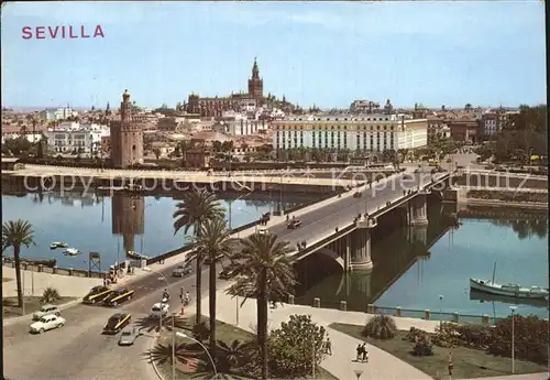 Sevilla Andalucia Rio Guadalquivir y Vista parcial Kat. Sevilla 