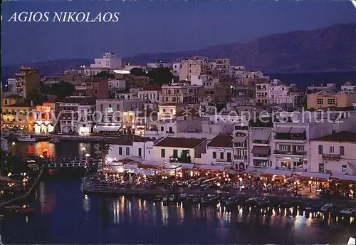Agios Nikolaos Kreta bei Nacht Kat. Insel Kreta
