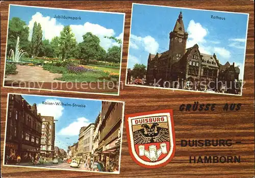 Duisburg Ruhr Rathaus Jublaeumspark Kaiser Wilhelm Strasse Kat. Duisburg