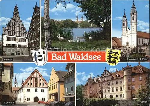 Bad Waldsee Rathaus Am See Pfarrkirche St Peter Kornhaus Schloss Kat. Bad Waldsee