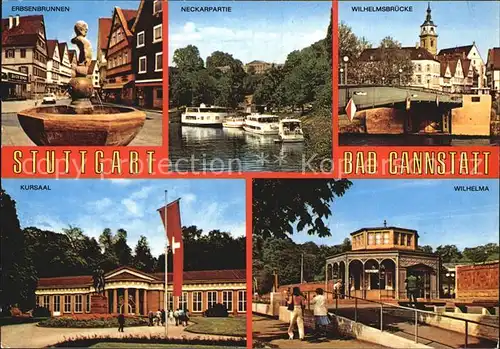 Bad Cannstatt Erbsenbrunnen Kursaal Wilhelma Wilhelmsbruecke Neckarpartie Kat. Stuttgart