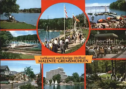 Malente Gremsmuehlen Seepanorama Promenade Hafen Musikkonzert Strassenpartie Hotel Gartenschach Kat. Malente