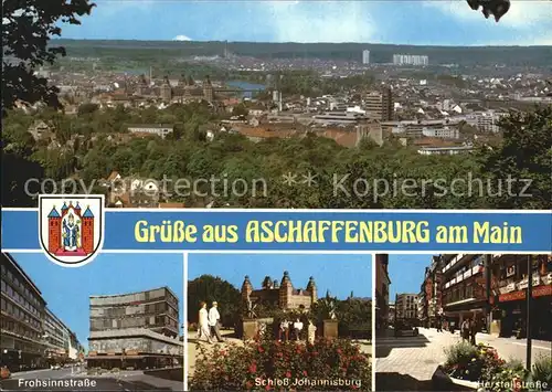 Aschaffenburg Main Schloss Johannisburg Frohsinnstrasse Herstallstrasse Kat. Aschaffenburg