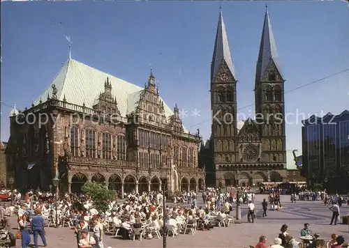 Bremen Marktplatz Rathaus Dom Parlamentsgebaeude Kat. Bremen
