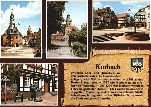 Korbach Kirche Fachwerkhaeuser Marktplatz Kat. Korbach