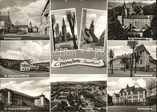 Attendorn Sonnenschule Rathausplatz Burg Schnellenberg Kat. Attendorn