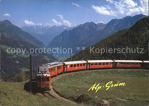 Rhaetische Bahn Alp Gruem Puschlav Veltlin Kat. Eisenbahn