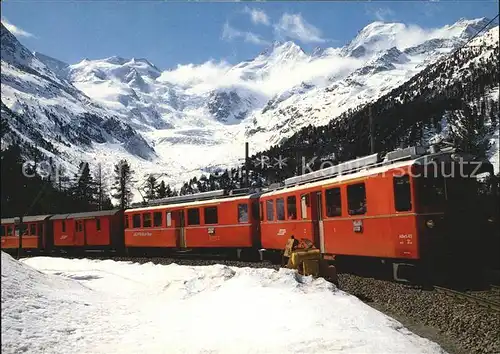 Rhaetische Bahn Bernina Express Morteratsch Bellavista Piz Bernina  Kat. Eisenbahn