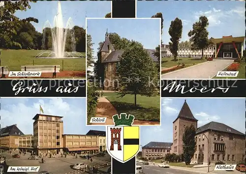 Moers Rathaus Hallenbad Schlosspark Kat. Moers