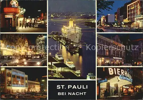 St Pauli Reeperbahn Landungsbruecken Bierhaus bei Nacht Kat. Hamburg