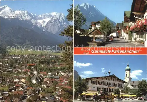 Garmisch Partenkirchen Panorama Teilansichten Kat. Garmisch Partenkirchen
