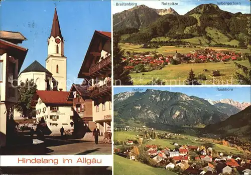 Hindelang Teilansicht Breitenberg Rotspitze Imbergerhorn Iseler Rauhorn Kat. Bad Hindelang