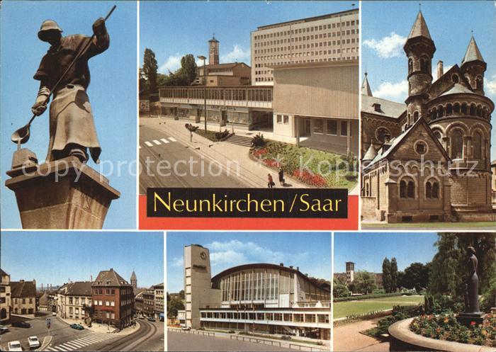 Neunkirchen Saar Eisengiesser Rathaus Kirche Strassenpartie Stadthalle ...