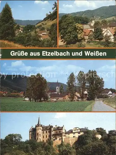 Etzelbach Uhlstaedt Kirchhasel mit Weissen Teilansichten Schloss Kat. Uhlstaedt Kirchhasel